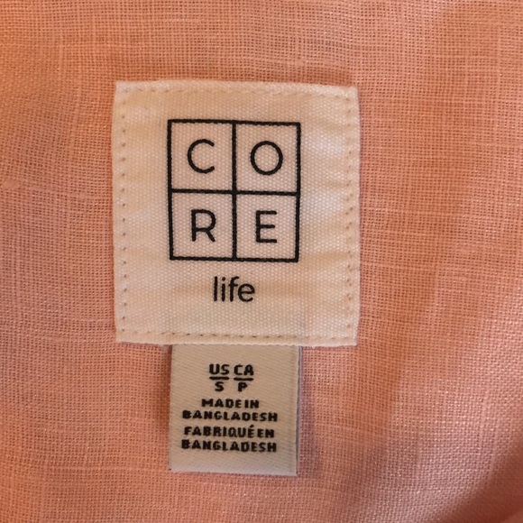 CORE life pink linen shirt size small/medium - Picture 7 of 10